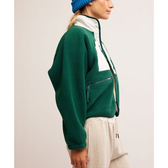 🆕 FP MOVEMENT Hit The Slopes Colorblock Fleece Jacket / Evergreen Combo - Picture 6 of 9